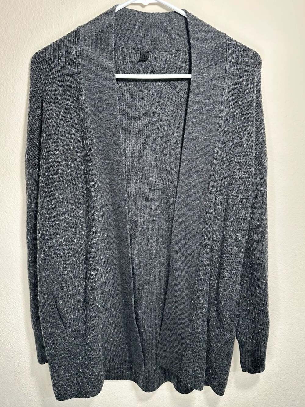 lululemon Merino Wool Blend Open Front Long Cardigan Sweater - Charcoal Grey